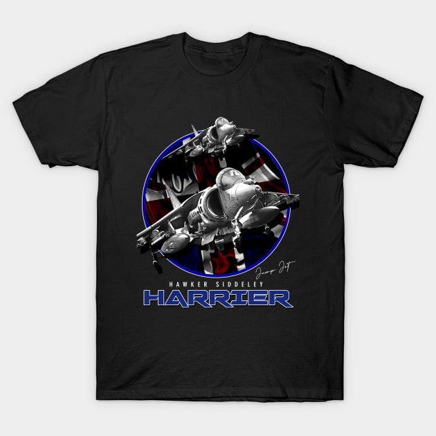 Harrier Jump Jet Royal Air Force Fighterjet T-Shirt by aeroloversclothing